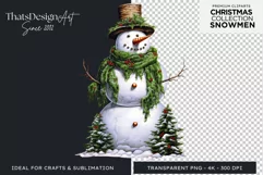 Christmas Snowman PNG Clipart for crafts & sublimation Product Image 1
