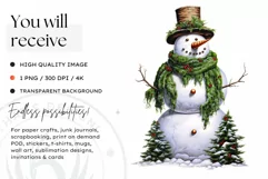 Christmas Snowman PNG Clipart for crafts & sublimation Product Image 2