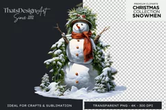 Christmas Snowman PNG Clipart for crafts & sublimation Product Image 1