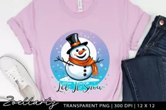 Let It Snow PNG Snowman Christmas Sublimation T-shirt Mug Product Image 2