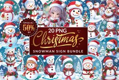 Christmas Round Sign Ornament Bundle|Christmas Snoeman png Product Image 2