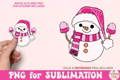 Christmas Snowman Santa Png, Cute Snowman Product Image 1