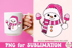 Christmas Snowman Santa Png, Cute Snowman Product Image 3