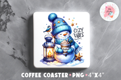 Funny Christmas Square Coaster, Coffee Square Coaster Sublimation Png, Square Coaster Png