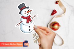 Christmas Snowman Sticker, Winter Snowman Decor Product Image 1