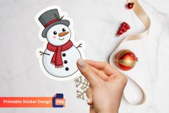 Christmas Snowman Sticker, Winter Snowman Decor Product Image 1
