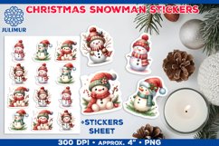 Watercolor Christmas Snowman Stickers Printable Design Product Image 1