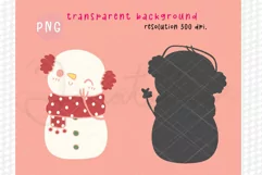 Kawaii Christmas snowman svg cut file silhouette Product Image 4