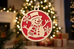 Christmas Snowman SVG File, Laser Cut Glowforge Ornament Product Image 2