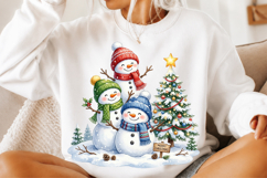 Christmas Snowman Sweatshirt PNG Product Image 2
