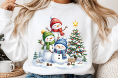 Christmas Snowman Sweatshirt PNG Product Image 3