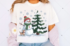 Christmas Snowman png,Funny Christmas Snowman with Dog Png Product Image 3