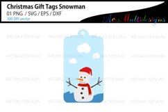 Christmas snowman SVG tag template Product Image 1