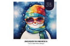 Christmas Snowman Tumbler Wrap  Watercolor Winter Tumbler