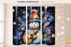 Christmas Snowman Tumbler Wrap  Watercolor Winter Tumbler 
