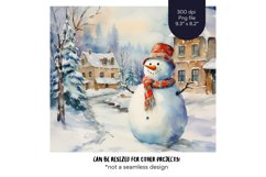 Christmas Snowman Tumbler Wrap  Watercolor Winter Tumbler 