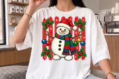 Christmas Snowman Winter Striped PNG, Holiday Ornaments Product Image 2