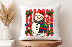 Christmas Snowman Winter Striped PNG, Holiday Ornaments Product Image 3