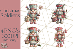 Nutcracker Clipart PNG, Classic Red Green Gold Holiday Product Image 1