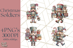 Nutcracker Clipart PNG, Classic Red Green Gold Holiday Product Image 1