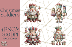 Nutcracker Clipart PNG, Classic Red Green Gold Holiday Product Image 1