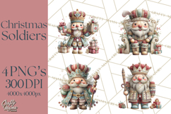 Nutcracker Clipart PNG, Classic Red Green Gold Holiday Product Image 1