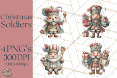 Nutcracker Clipart PNG, Classic Red Green Gold Holiday Product Image 1