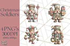 Nutcracker Clipart PNG, Classic Red Green Gold Holiday Product Image 1