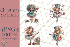 Nutcracker Clipart PNG, Classic Red Green Gold Holiday Product Image 1