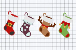 Cozy Christmas Stockings Ornaments 3D SVG Product Image 2