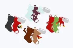 Cozy Christmas Stockings Ornaments 3D SVG Product Image 3