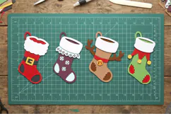Cozy Christmas Stockings Ornaments 3D SVG Product Image 4