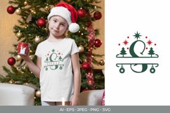 Christmas Split Monogram A-Z Sublimation Product Image 1