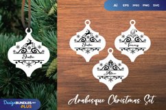 Split Design Arabesque Christmas Tree Ornament SVG Set Product Image 1