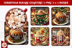 Christmas Coffee Coaster, Square Coaster Product Image 1