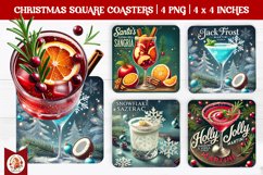 Christmas Cocktails Coaster, Square Coaster Product Image 1