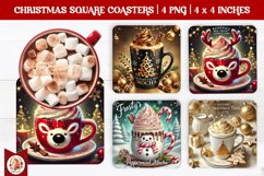 Christmas Coffee Coaster, Square Coaster Product Image 1