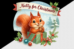 Christmas squirrel tumbler, mug wrap clipart sublimation png Product Image 2