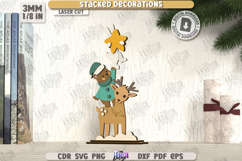 Christmas Stacked Decorations Laser Cut Bundle, Home Decor Product Image 5