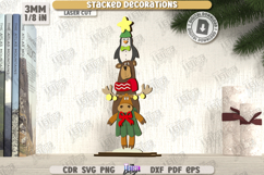 Christmas Stacked Decorations Laser Cut |Xmas Characters SVG Product Image 1