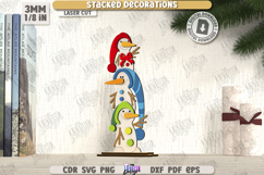 Christmas Stacked Decorations Laser Cut Bundle, Home Decor Product Image 8