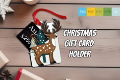 Christmas Stag Deer Holiday Gift Card Money Holder SVG Laser