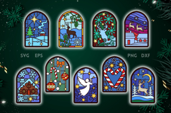 Christmas Stained Glass Collection - 9 layered SVG items Product Image 5