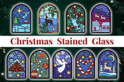 Christmas Stained Glass Collection - 9 layered SVG items Product Image 1