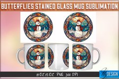 Christmas Stained Glass Mug Wrap Sublimation | 11Oz 15Oz Mug Product Image 1