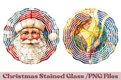 Christmas Stained Glass PNG | Christmas Ornament Design Product Image 1