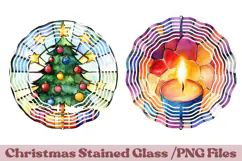 Christmas Stained Glass PNG | Christmas Ornament Design Product Image 1