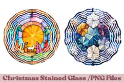 Christmas Stained Glass PNG | Christmas Ornament Design Product Image 1