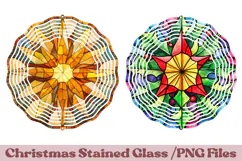 Christmas Stained Glass PNG | Christmas Ornament Design Product Image 1