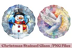 Christmas Stained Glass PNG | Christmas Ornament Design Product Image 1